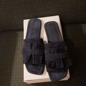 AGL Navy Blue Suede Slide